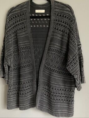 Lucky Brand Dark Gray Open-Knit Women's Cardigan
